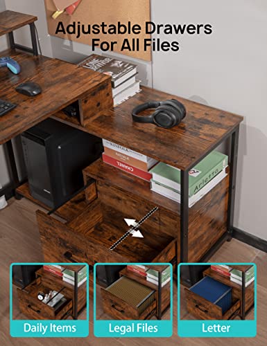 Small Rustic Brown Standing Desk - Height Adjustable Office Desk Mobile Rolling Stand Up Desk with Exquisite Look Portable Sit to Stand Laptop Workstation for Home