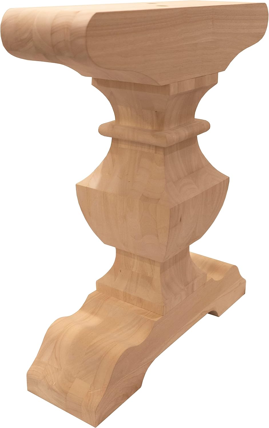 Baron Hardwood Single Trestle Table Base, Furniture Pedestal for DIY Farmhouse Dining Table Design, Unfinished and Sanded Wooden Base