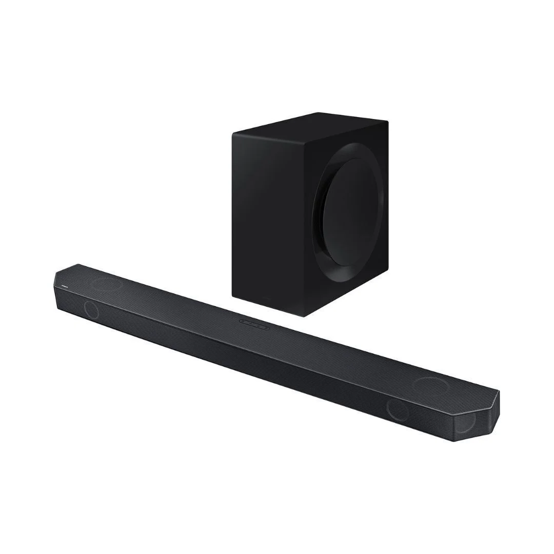 Samsung Q-series 7.1.2 ch. Wireless Dolby ATMOS Soundbar Q900C with Q-Symphony, SpaceFit Sound Pro, and Acoustic Lens Subwoofer