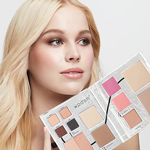 Woosh Beauty, Fold out Face Original Makeup Palette, Travel, All in One, Neutral Cream & Powder (#3 Medium)