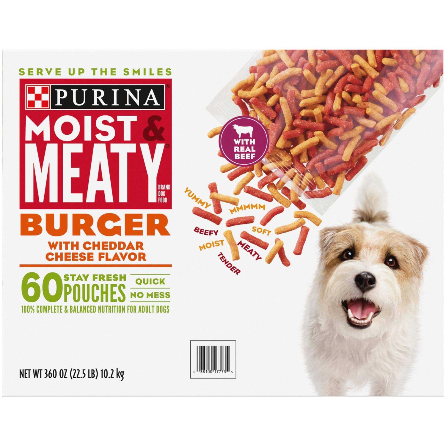 Purina Moist & Meaty Burger with Cheddar Cheese Flavor Dry Dog Food - Pet Supplies online store