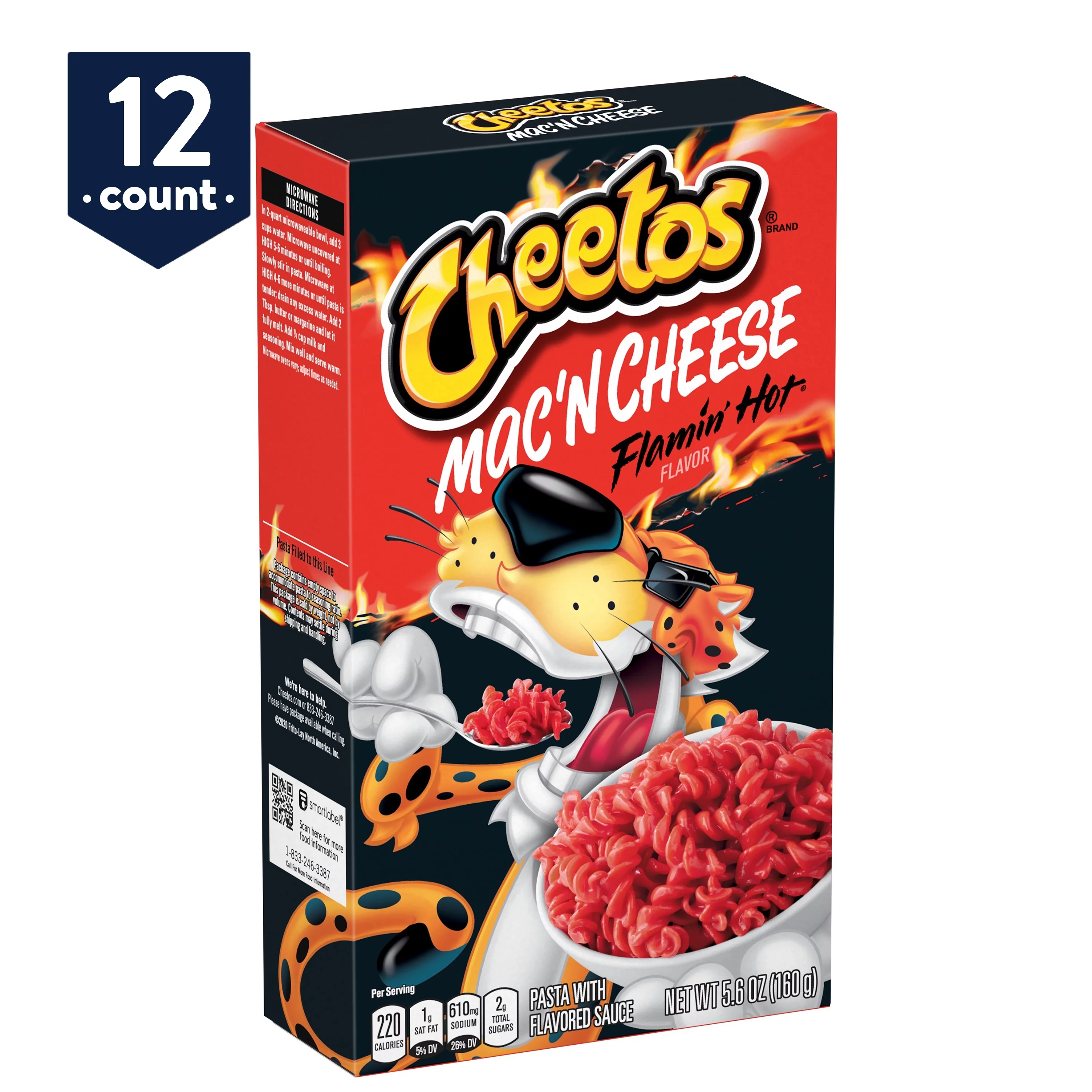 Cheetos Mac 'N Cheese, Flamin' Hot Flavor, 5.6 oz Boxes, 12 Ct