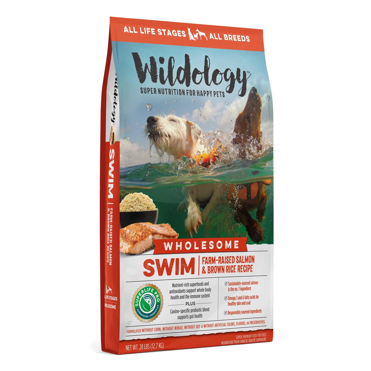 Wildology SWIM Dog Food Farm-Raised Salmon & Brown Rice Recipe - Pet Supplies online store