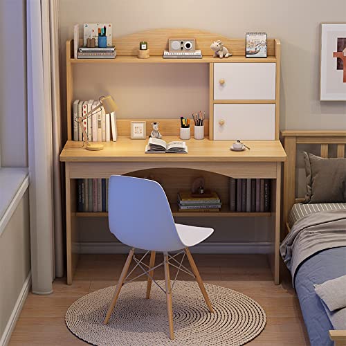 Computer Desk with Storage Shelves,Home Office Desk Study Writing Table Modern Simple Workstation Study Table for Home and Office(39 Inch, White)