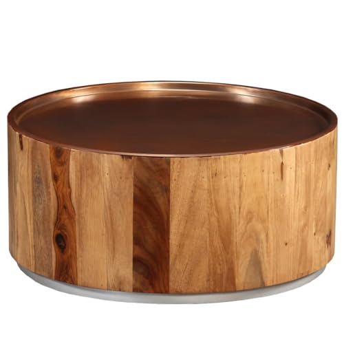 Coffee Table Solid Sheesham Wood and Steel 26.8