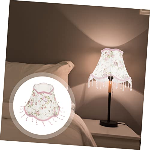Lamp Shade Pendant Vintage Lampshade Indoor Wall Sconce Floor Clip on Ceiling Shades Cream Drum Lampshade Bedside Lamp Vintage Decor Table Light Shade Pink Fabric Branches Rose/1060