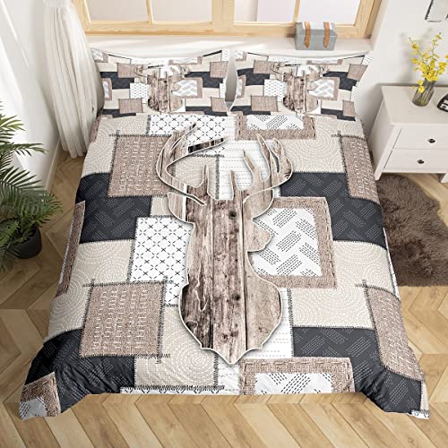 Black and White Plaid Duvet Cover Set Full Size, Reversible Geometric Grid Bedding Quilt Cover for Boys Teens Adults Room Decor, Soft Lattice Checkerd Comforter Cover with 2 Pillowcases, No Filler