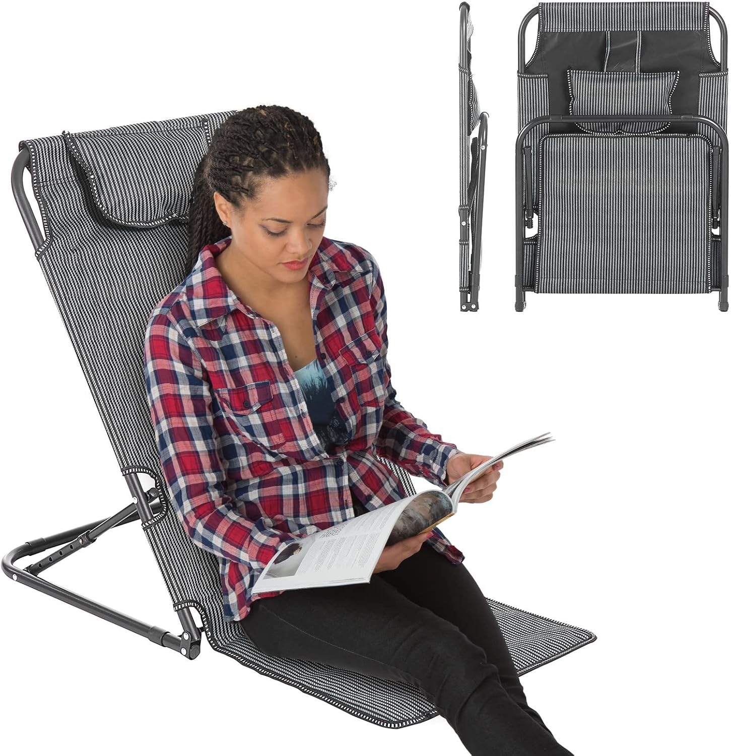 Bed Backrest for Sitting Up in Bed, Adjustable Lifting Back Rest Support for Patient, Breathable Reading Bed Chair, Folding Backrest for Neck Head Lumbar Support