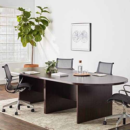 Boss Office Products 10Ft Race Track Conference Table, Cherry, 120