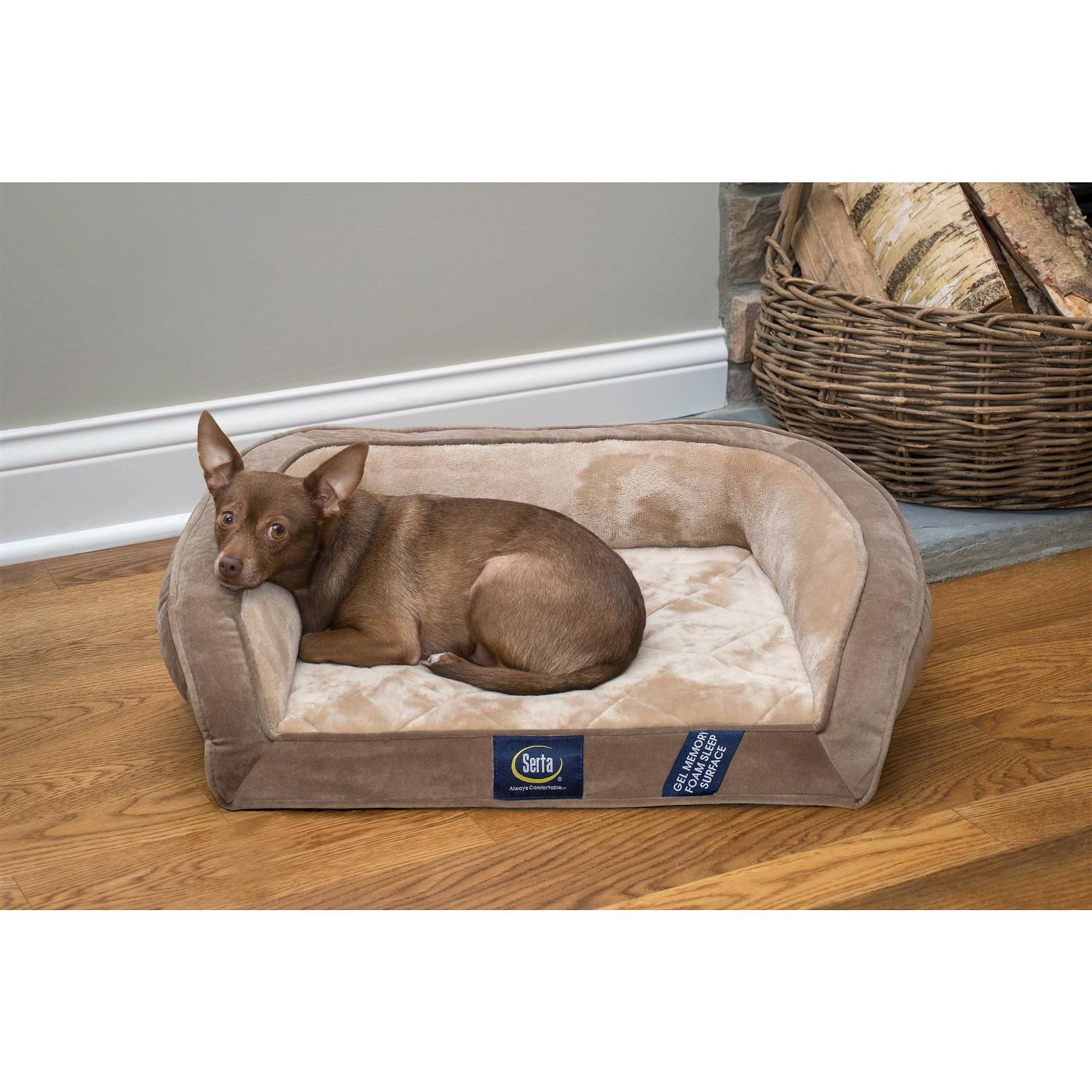 Serta Gel Memory Foam Quilted Ortho Couch Dog Bed - Pet Supplies online store