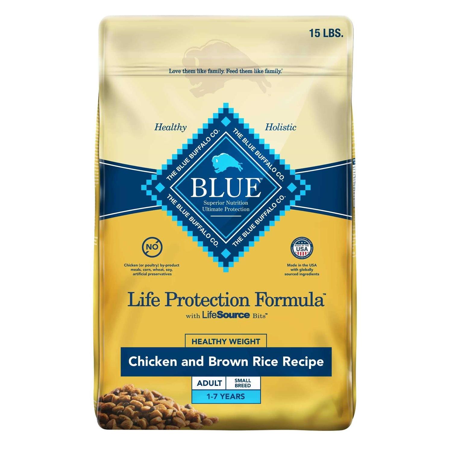 Blue Buffalo Life Protection Formula Healthy Weight Small Breed Adult Chicken & Brown Rice Recipe Dry Dog Food - Pet Supplies online store