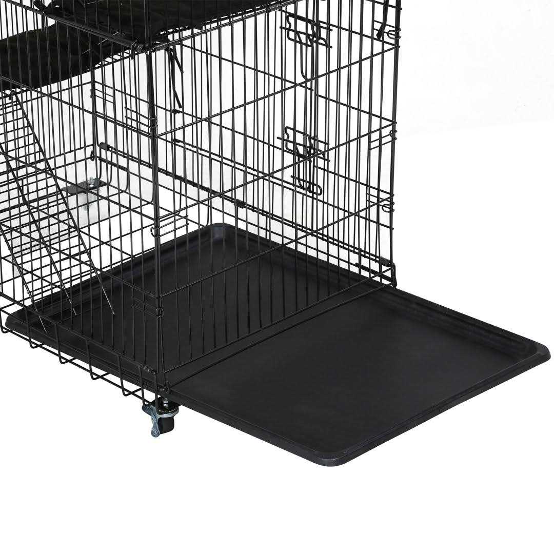 BestPet Cat Cage Crate Kennel 48 inches Cat Playpen with Free Hammock 3 Cat Bed 2 Front Doors 2 Ramp Ladders Perching Shelves - Pet Supplies online store