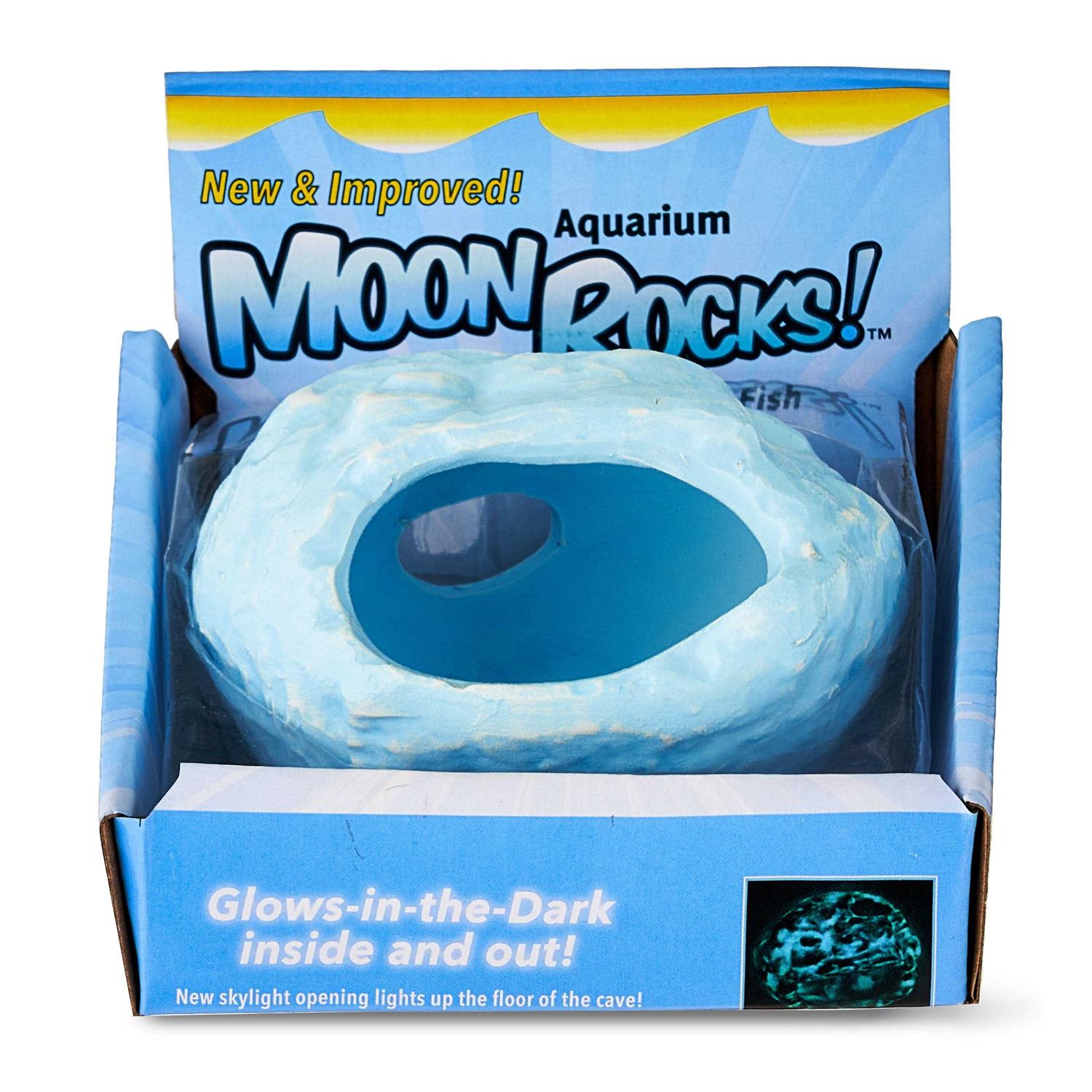 Underwater Galleries Aquarium Rock Cave -Moon Rock Glow-in-the-Dark Ceramic Cave - Pet Supplies online store