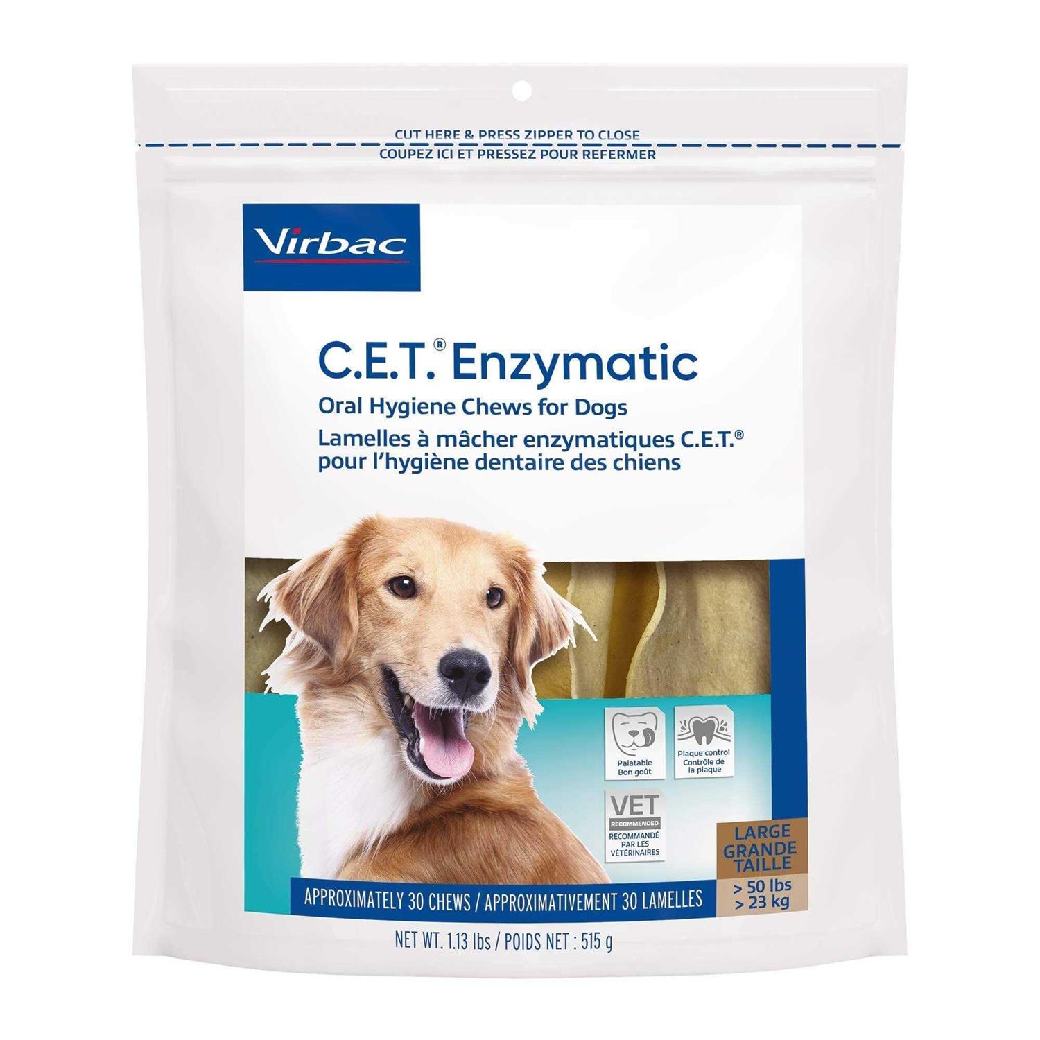 Virbac C.E.T. Enzymatic Oral Hygiene Chews for Dogs - Pet Supplies online store