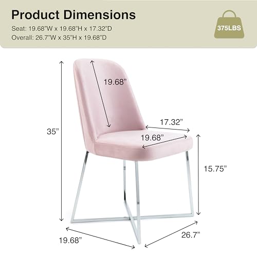 Well Woven Montague Velvet Modern Accent Chairs Set of 2 - Green Comfy Seat with Black Metal Legs - Perfect for Living Room, Bedroom, Office, Dining Room