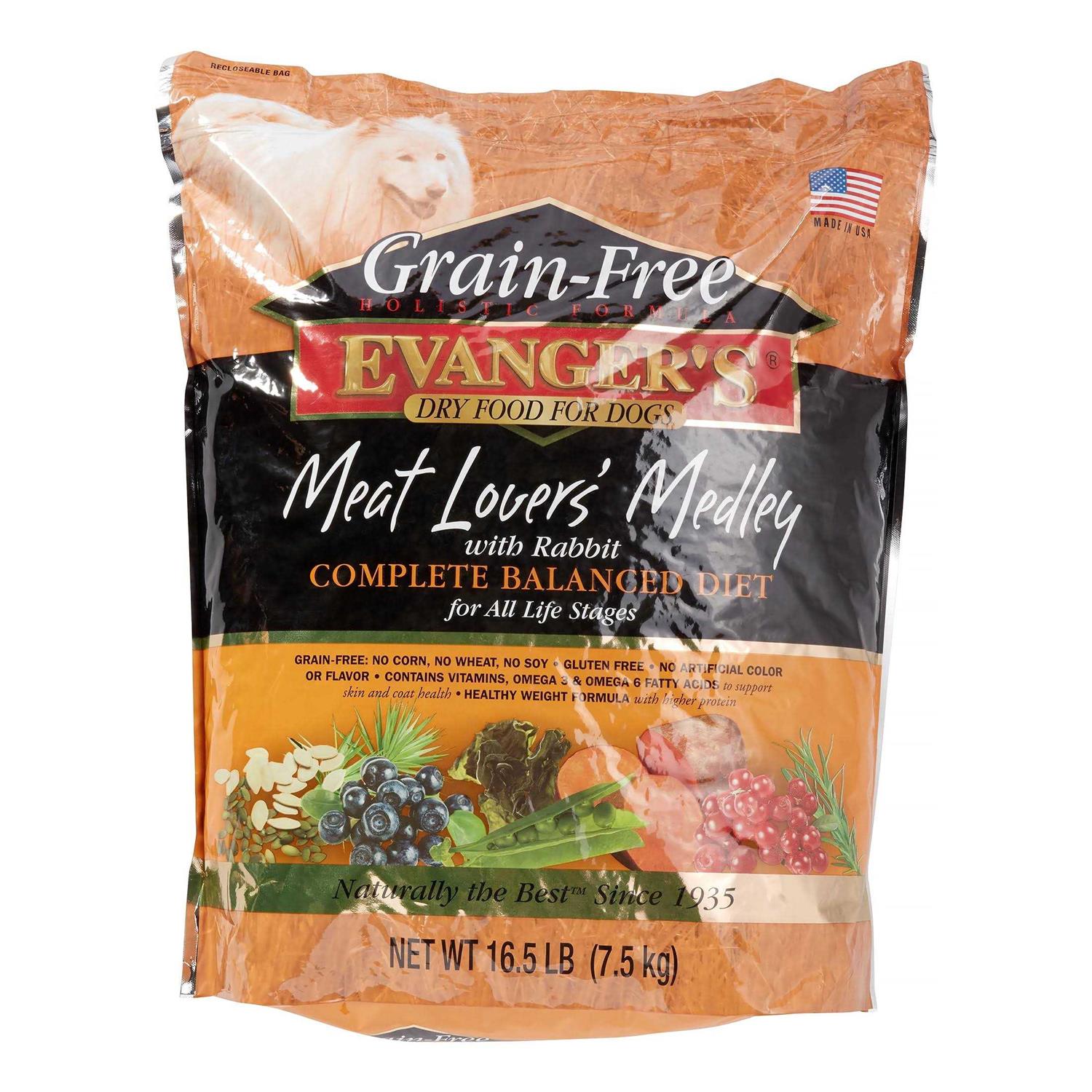 Evanger's Grain-Free Meat Lover's Medley with Rabbit Dry Dog Food - Pet Supplies online store