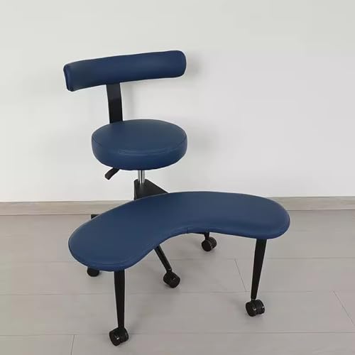 ADHD Office Chairs for Adults Cross Legged, Foot Rest Cross Legged Kneeling Chair for Yoga Lovers, Adjustable Ergonomic Chairs Stool for Short People(Blue)