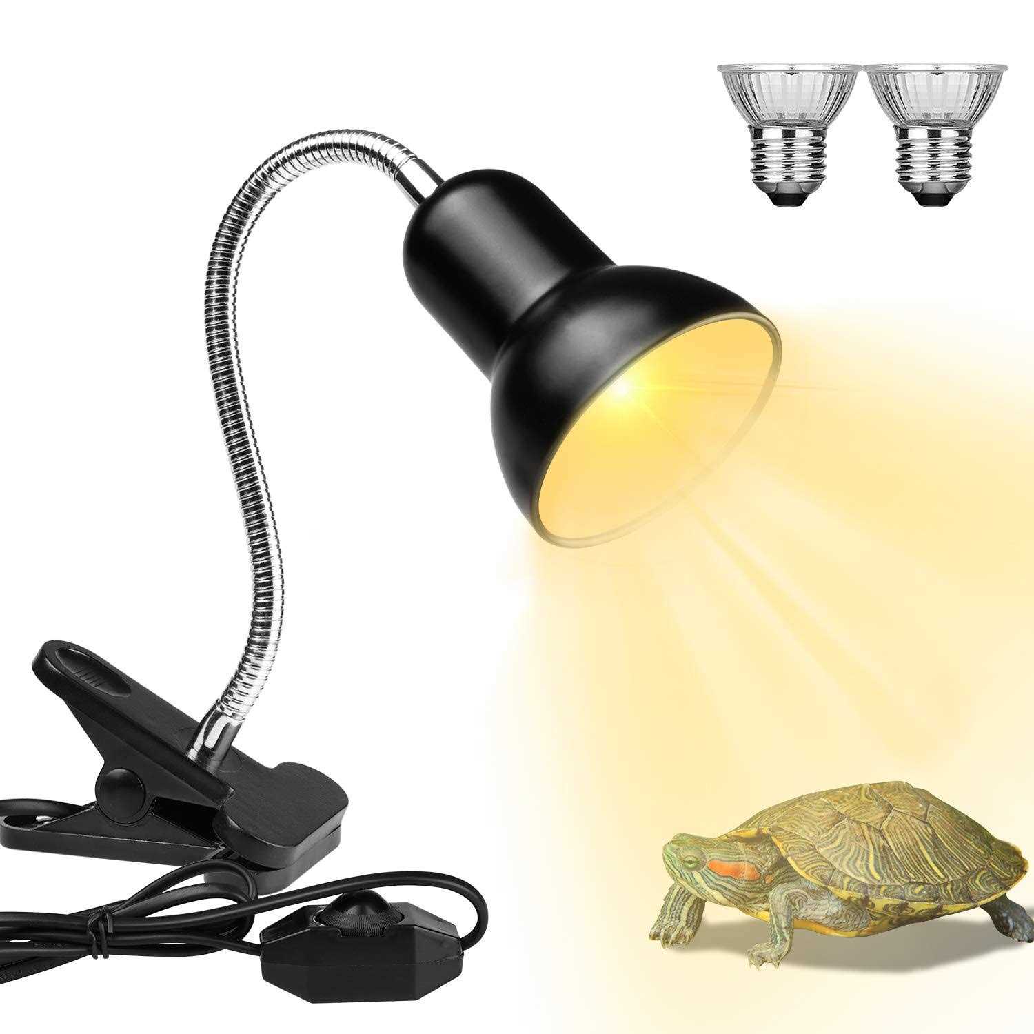 Dallfoll Reptile Heat Lamps Turtle Lamp Uva/UVB Turtle Aquarium Tank Heating Lamps with Clamp - Pet Supplies online store