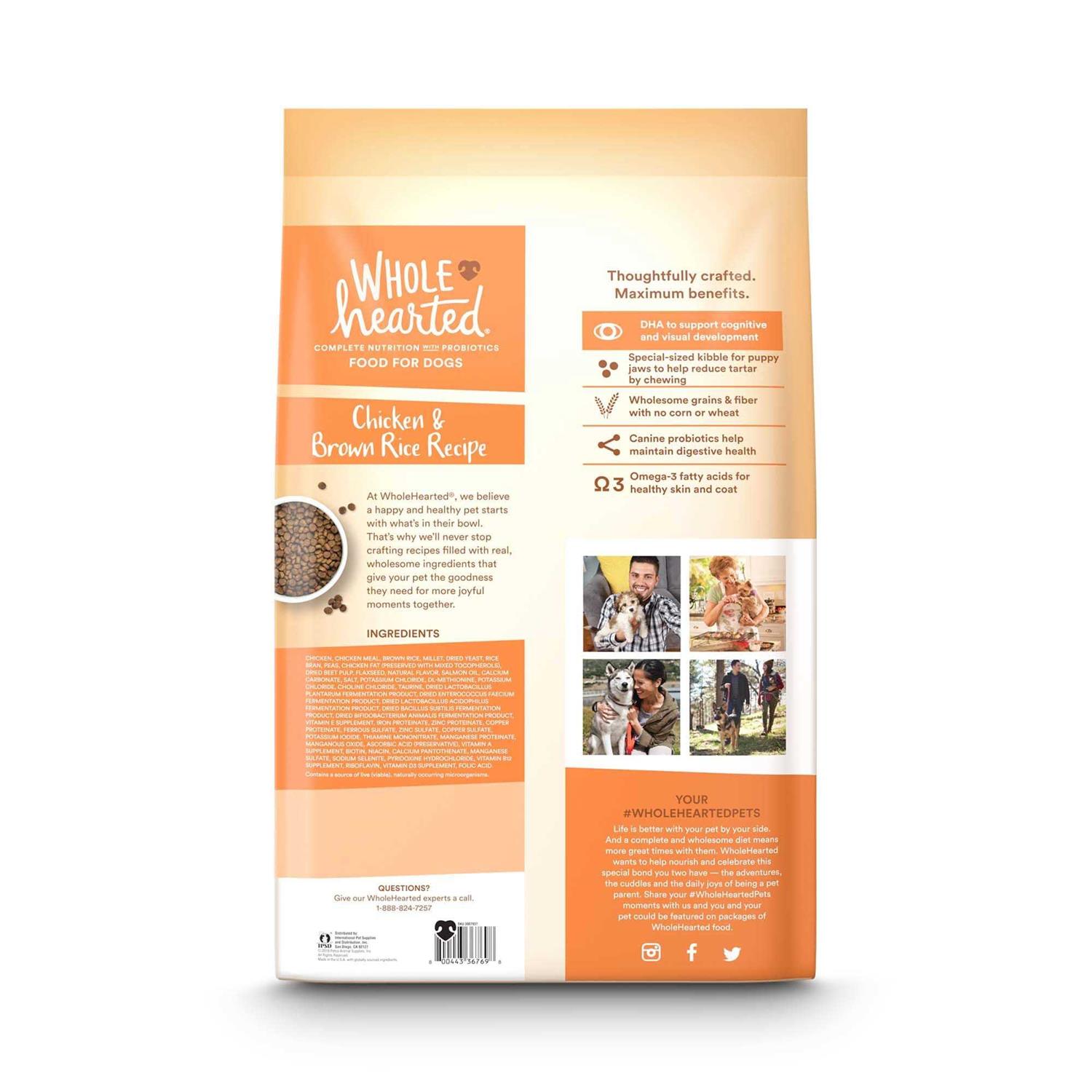 WholeHearted All Breed Chicken and Brown Rice Recipe Dry Puppy Food - Pet Supplies online store