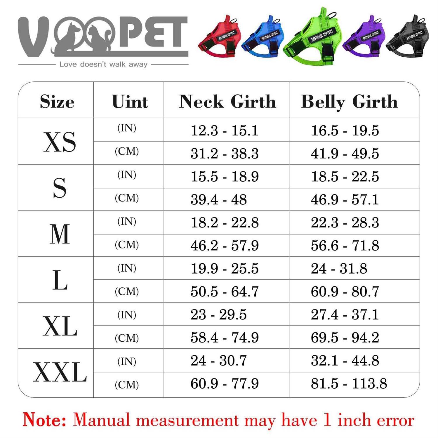 voopet Service Dog Harness,Emotional Support Pet Vest Harness,Reflective Breathable and Adjustable No-Pull ESA Dog Harness - Pet Supplies online store