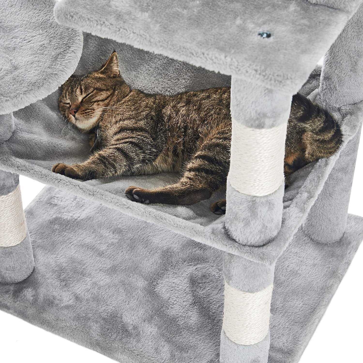 Catinsider 46.5 inches Cat Tree Multi-Level Cat Tower with Sisal-covered Scratching Posts Plush Perches Hammock and condo for ca - Pet Supplies online store
