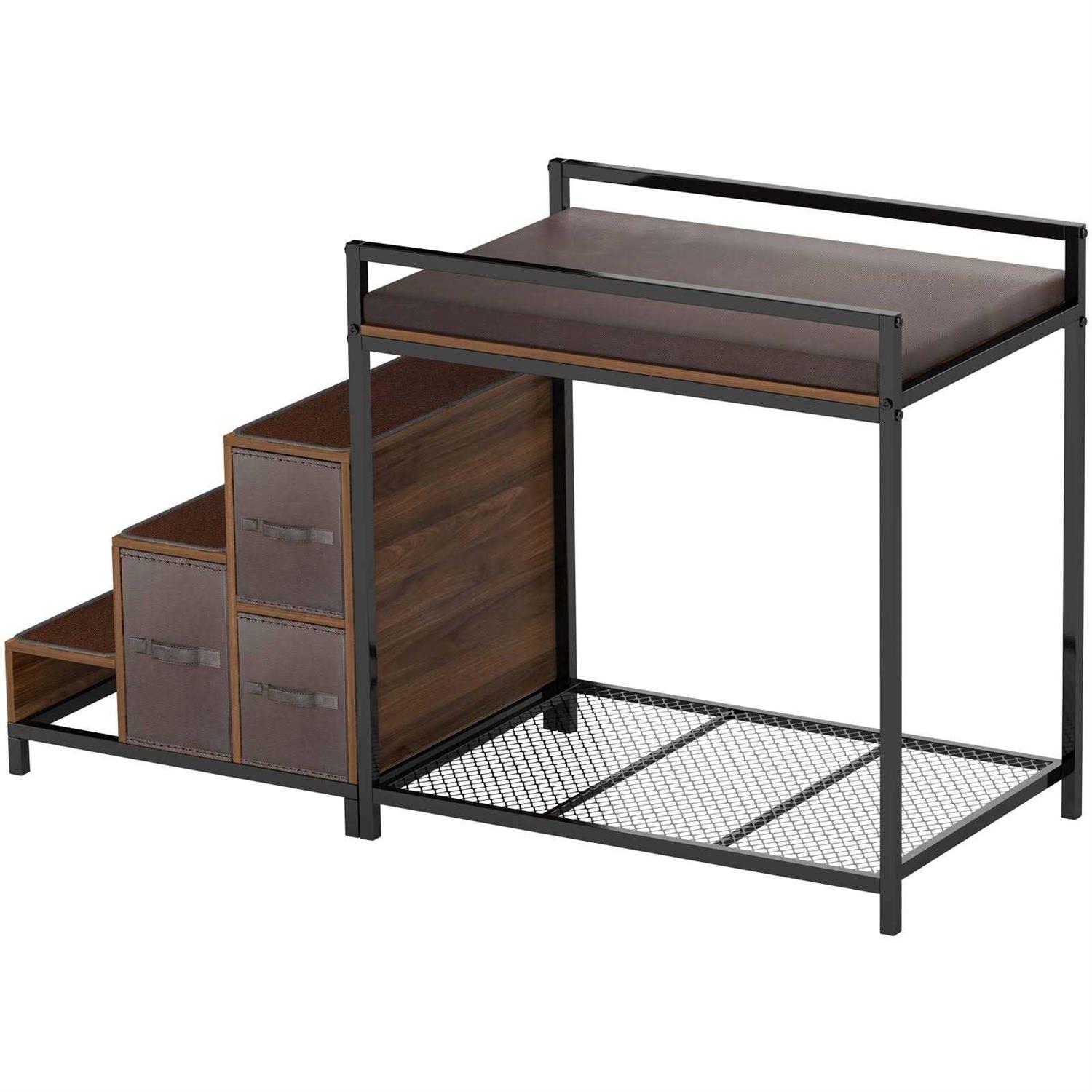 Gdlf Bunk Beds Window Perch for Dogs Bedside Lounge Elevated Dog Bed Multi-Level Platform with Foam Upholstery, Non-Slip Pad and Storage - Pet Supplies online store