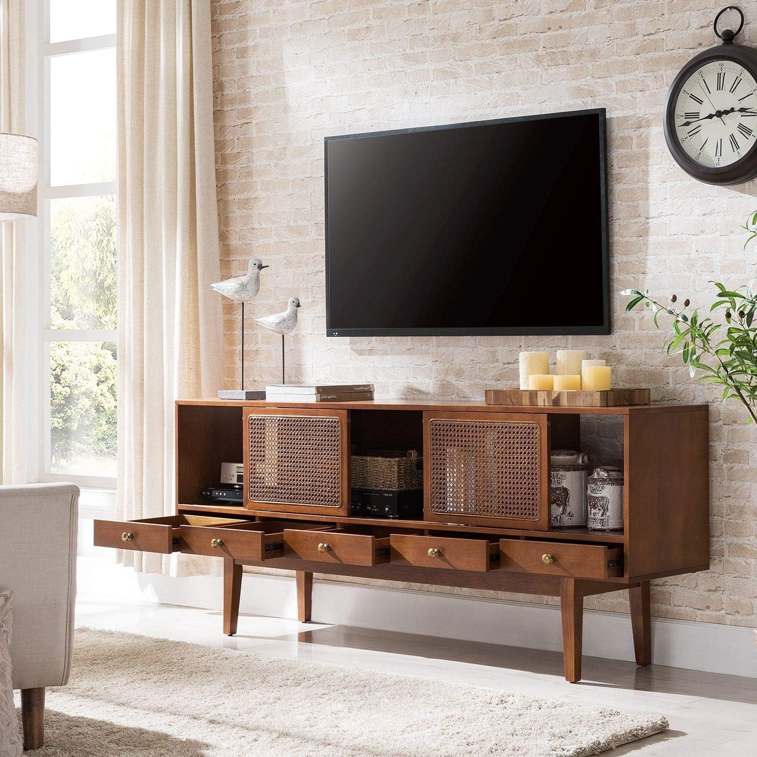 Mid Century Modern TV Stand Provides Retro Style & Contemporary Function. 70