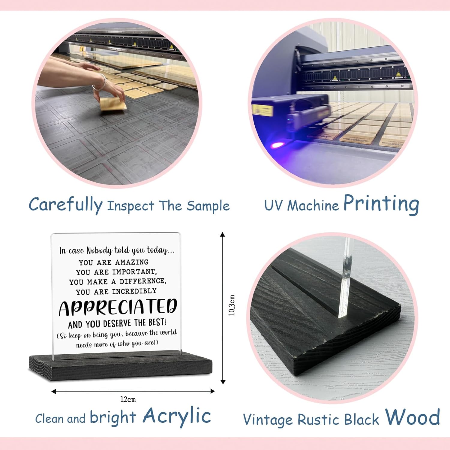 Office Desk Signs Motivational, Funny Desk Signs for Women Office, Inspirational Cubicle Decor, Cute Inspirational appreciation Gift for Women Colleague Friend Coworker Son Daughter GBA42