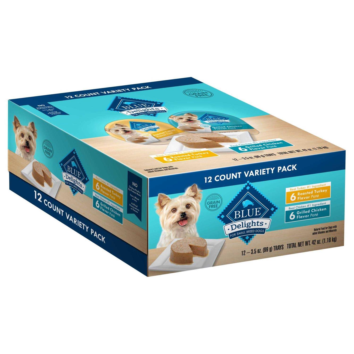 Blue Buffalo Delights Natural Small Breed Wet Dog Food Turkey & Chicken Variety Pack - Pet Supplies online store