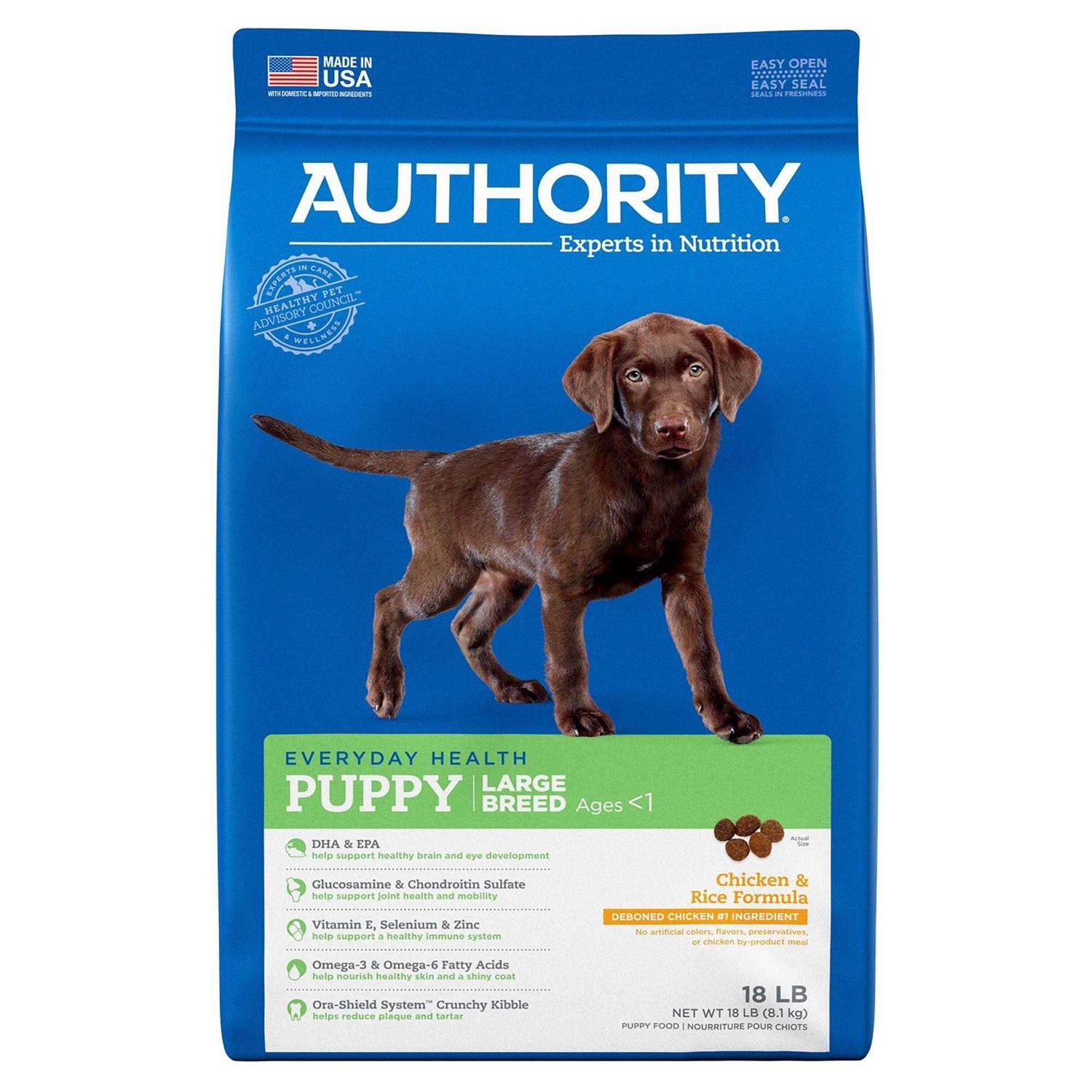 Authority Chicken Rice Formula Large Breed Puppy Dry Dog Food - Pet Supplies online store