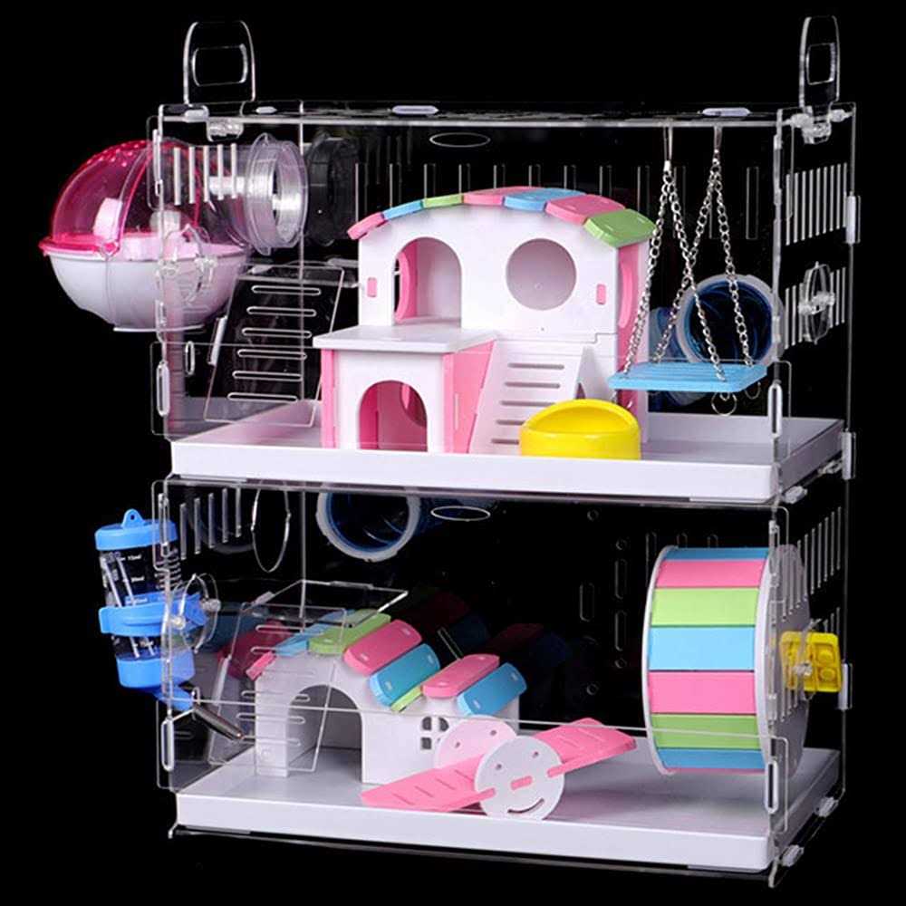 DuvinDD Hamster cages with crossover Tubes Tunnels Large Hamster cage Habitats gerbil House - Pet Supplies online store
