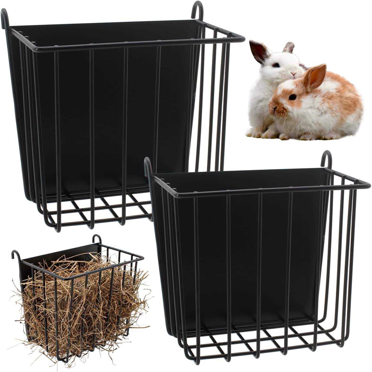 CAIQINLI 2PCS Rabbit Hay Feeder with Heavy-Duty Metal Frame Hay Holder,for Bunny - Pet Supplies online store
