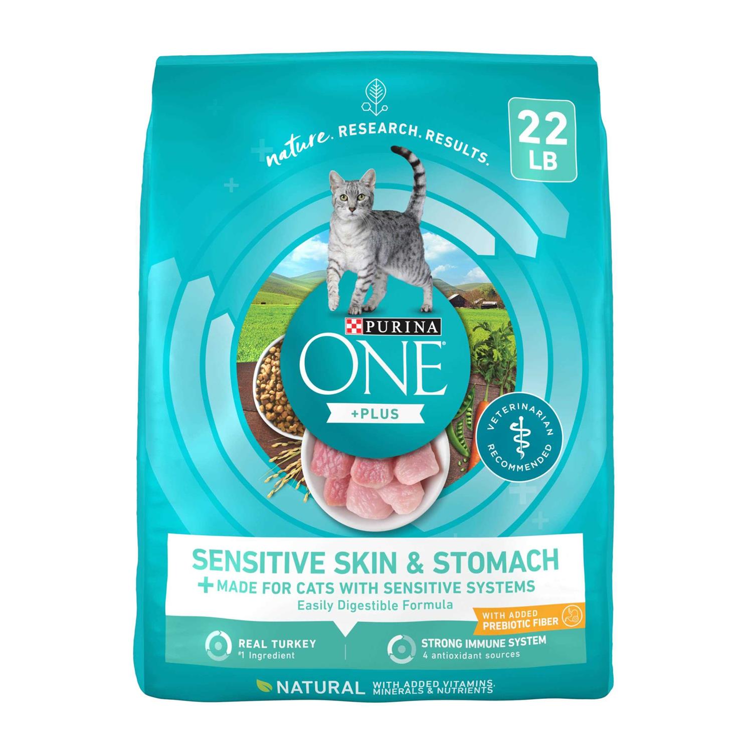 Purina ONE Plus Dry Cat Food Sensitive Skin & Stomach - Pet Supplies online store