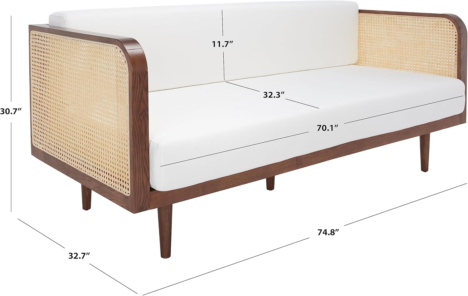 SAFAVIEH Home Couture Collection SFV4100 Sofas, Walnut/Natural