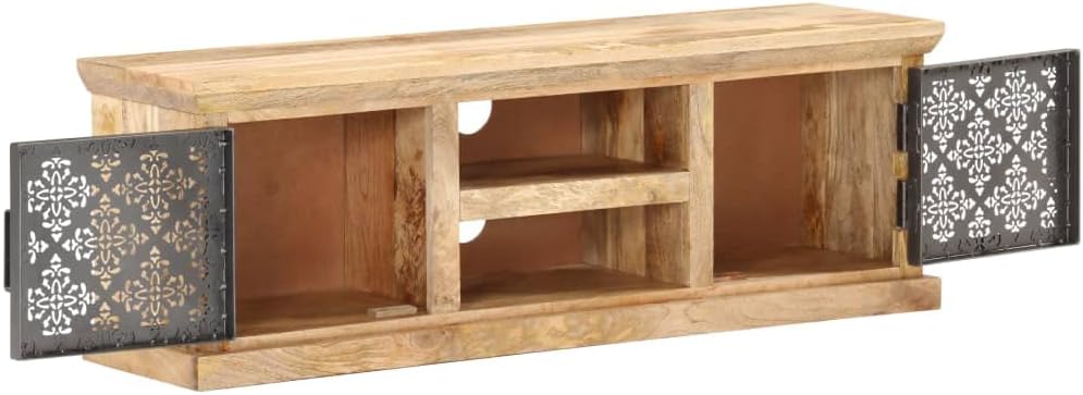 TV Cabinet with Steel Doors,TV Table,Rustic TV Stand,Media Cabinet,Side Cabinet,Mid-Century Modern Entertainment Center,Industrial Contemporary TV Cabinet, Media Console Table with Storage Cabinet