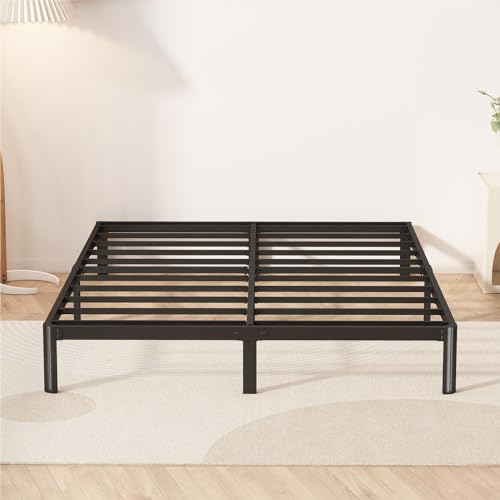 7 Inch Twin XL Bed Frames No Box Spring Needed, Heavy Duty XL Twin Metal Platform Bed Frame with Rounded Corner Legs, Easy Assembly, Noise Free, Black