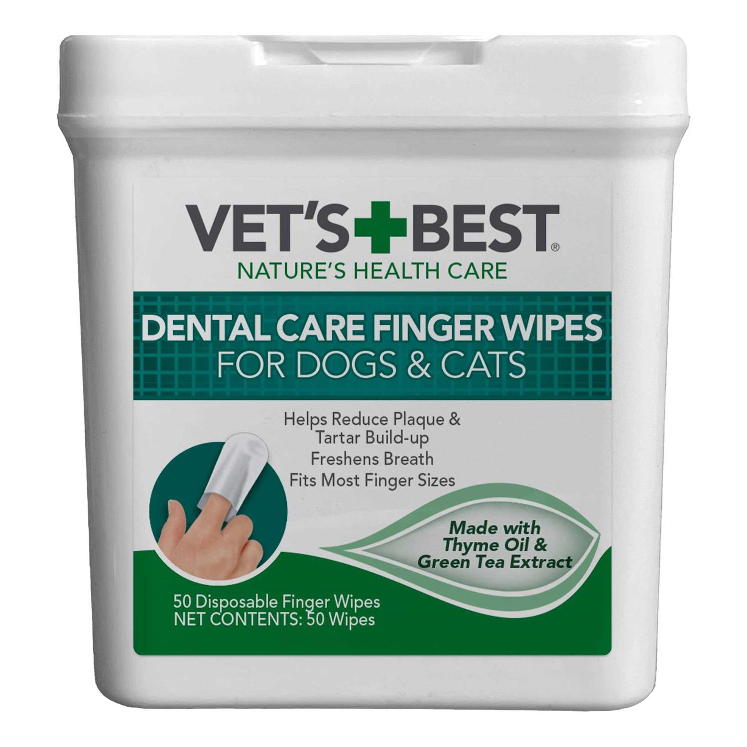 Vet's Best Dental Care Finger Wipes for Dogs & Cats - Pet Supplies online store