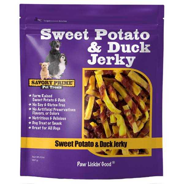 Savory Prime Dog Treats Sweet Potato & Duck Jerky - Pet Supplies online store