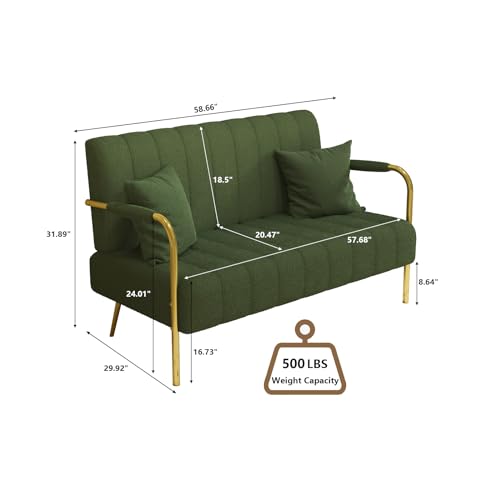 Anwick Small Modern Loveseat Sofa, 58