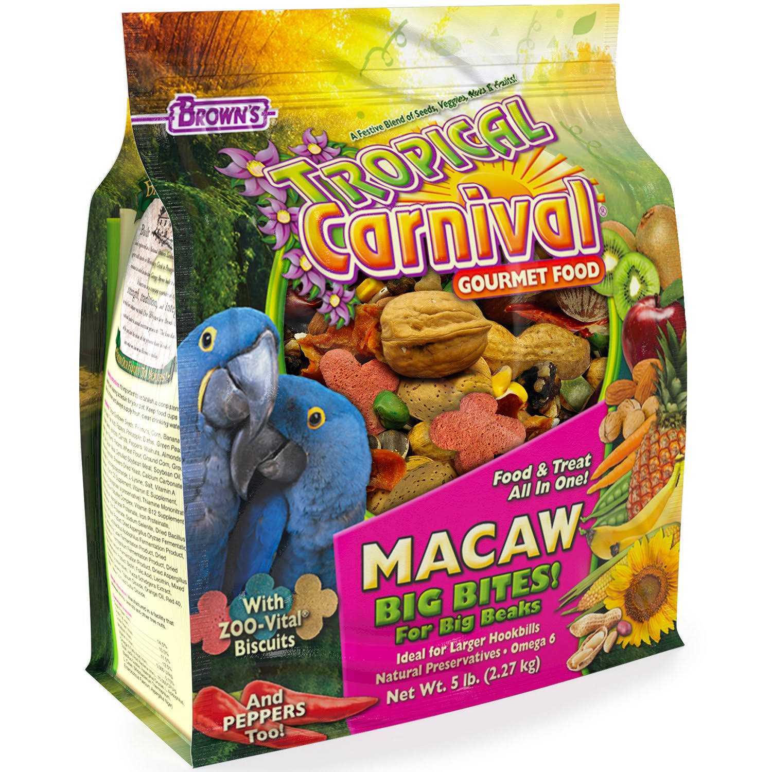 Brown's Tropical Carnival Gourmet Big Bites Macaw Food - Pet Supplies online store