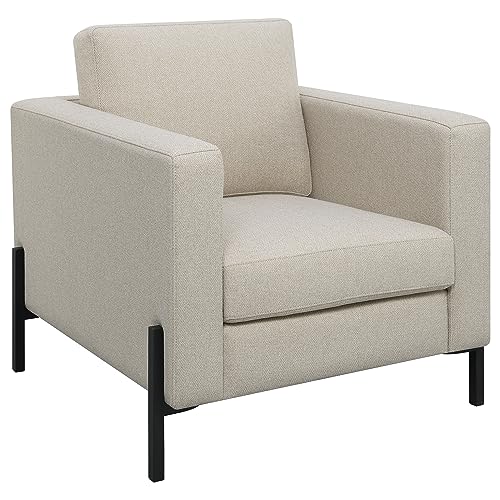 Coaster Home Furnishings Tilly Upholstered Track Arms Chair Oatmeal