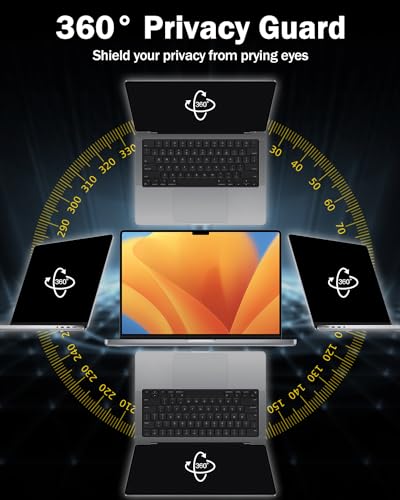 F FORITO 15.6 Inch Laptop Privacy Screen Protector, 360° Anti Peeping and Anti Glare Laptop Privacy Shield Compatible with 15.6