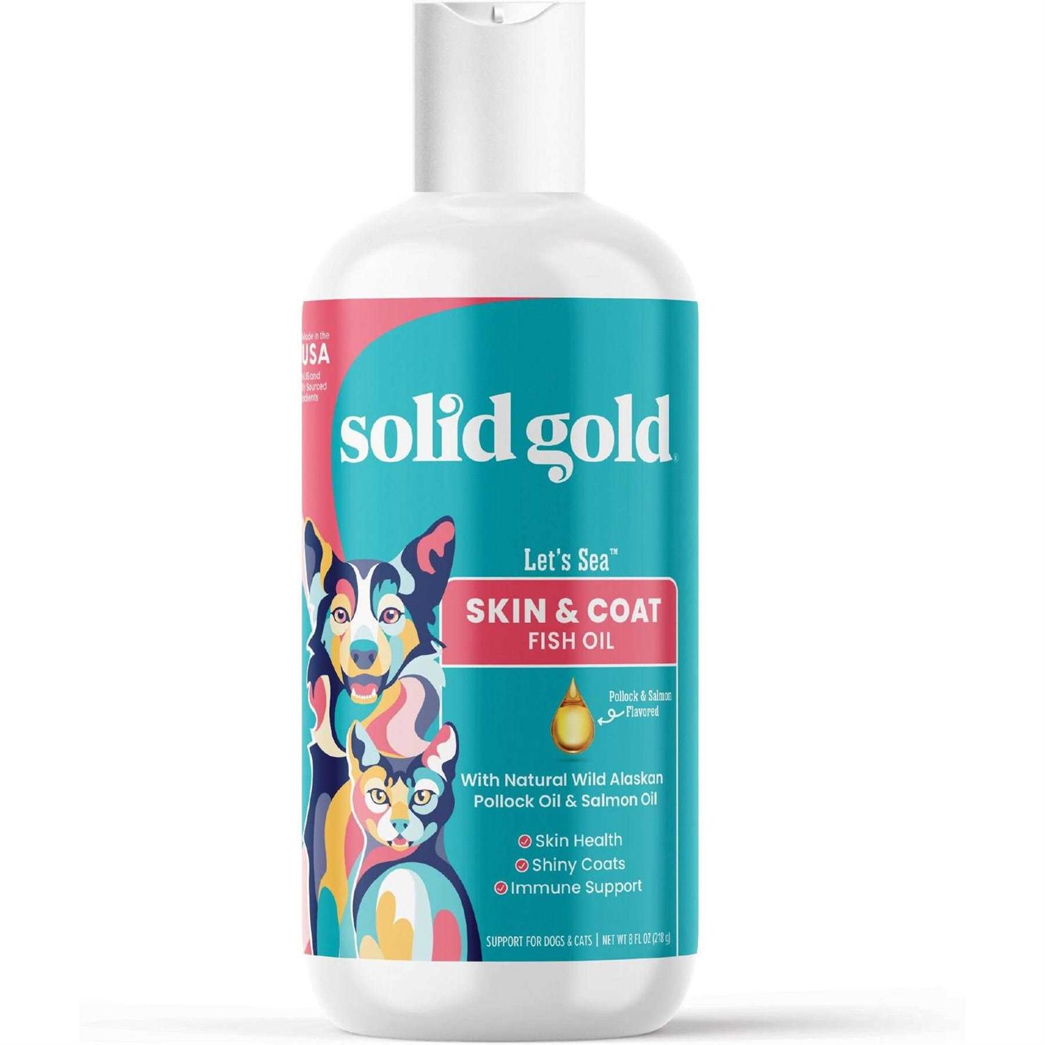 Solid Gold Fish Oil for Dogs & Cats Wild Alaskan Salmon Oil for Dogs Skin and Coat Support - Pet Supplies online store