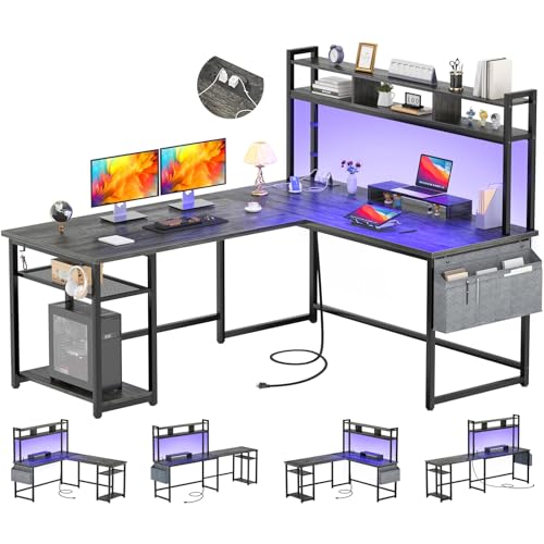 Aheaplus L Shaped Gaming Desk, 59