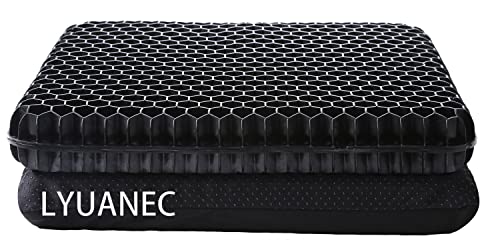 Gel Seat Cushion for Long Sitting, 2.4 Inch Thicken Gel Cushions for Pressure Relief, Breathable Seat Cushions for Office Chairs with Washable Non-Slip Cover (Blue, Thicken)