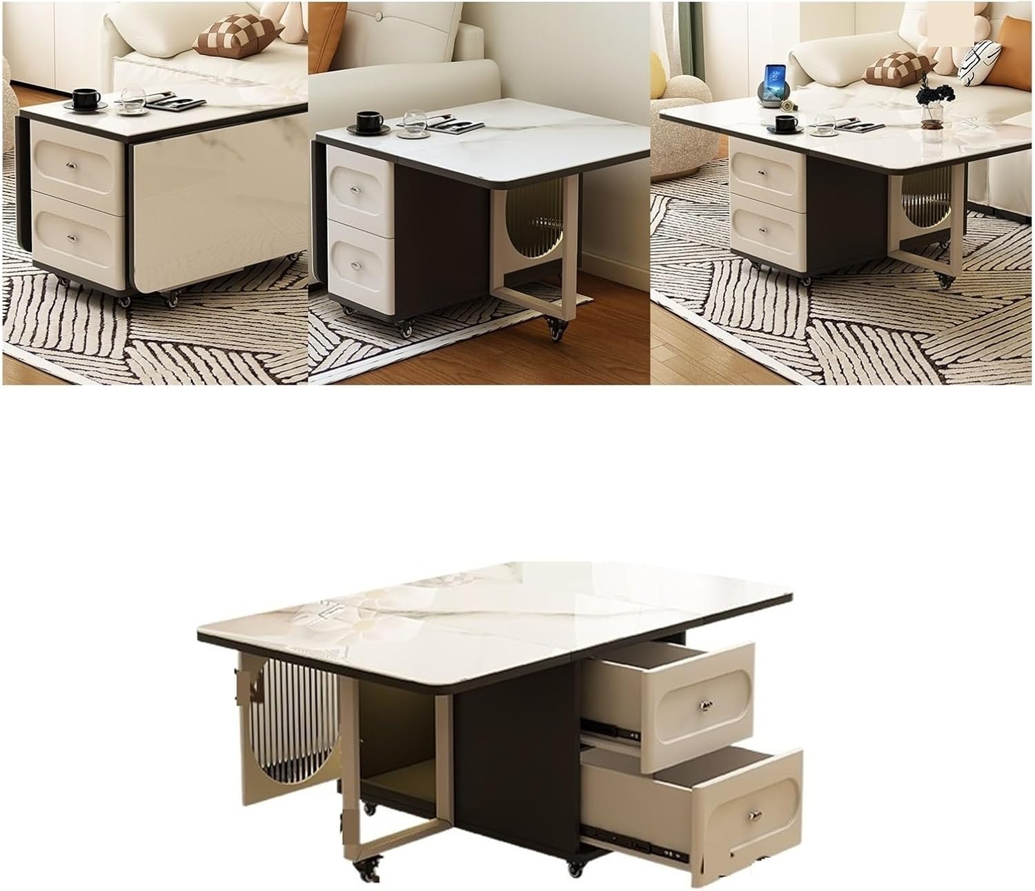 living room table Sofa Multi-functional Folding Edge Several, Household Cart, Small Living Room Can Move Side Cabinet outdoor side table