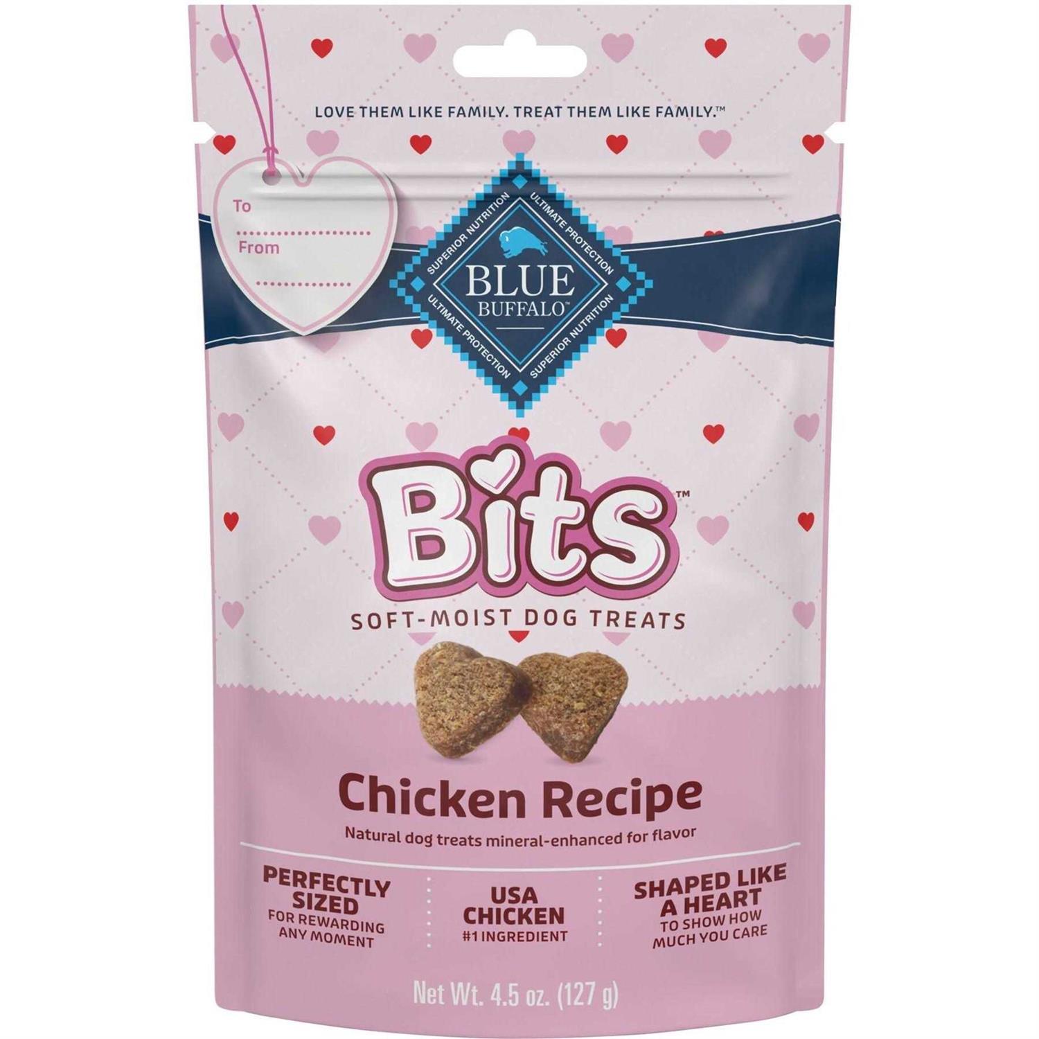 Blue Buffalo Valentine Blue Bits Chicken Recipe Natural SoftMoist Training Dog Treats - Pet Supplies online store