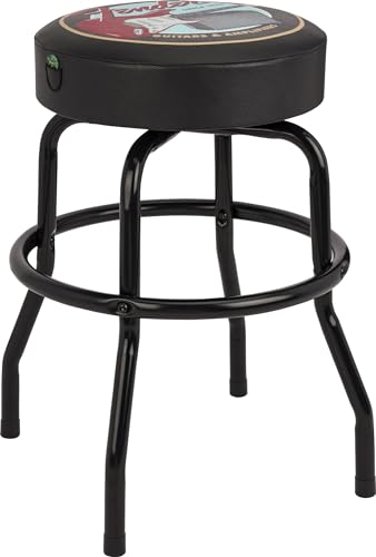 Fender 24 Inch Custom Shop Chevron Logo Barstool Bundle with Austin Bazaar Exclusive 24-Pack Guitar Picks