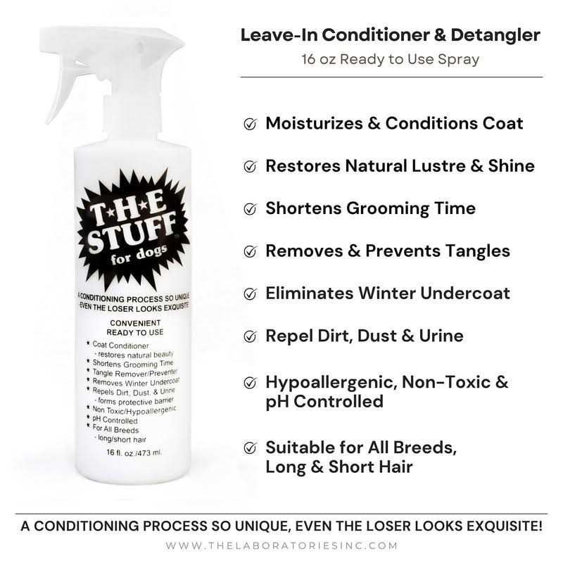 The Stuff 16oz Conditioner Detangler - Pet Supplies online store