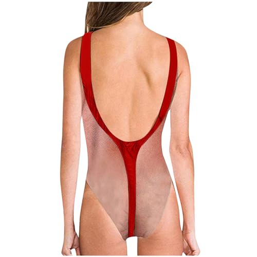 Womens One Piece Swimsuits Sexy Funny 3D Print Bikini Graphic Monokini Swimwear High Cut Bathing Suit 2024